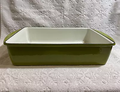 Vintage-Look Mario Batali By Dansk XL Baking Dish Pesto-Green Enameled Cast Iron • $65.95