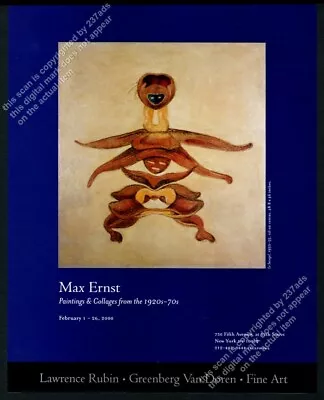 2000 Max Ernst Le Senegal Painting NYC Gallery Vintage Print Ad • $9.99