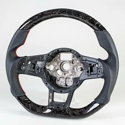 Forged Carbon Leather Steering Wheel For VW Golf GTI Jetta GLI Polo GTI Scirocco • $537.89