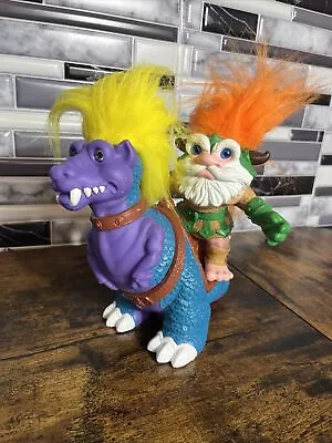 VTG Battle Trolls Dinotroll Sven & Trollasaurus Hasbro - 1992 • $29.99