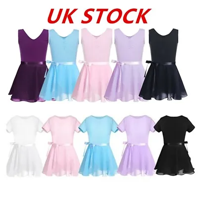 £10.41 • Buy UK Girls Ballet Dance Dress Gymnastics Leotards+Wrap Tutu Skirts Outfit Costume
