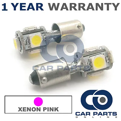 2x Xenon Pink Ba9s T4w 233 Sidelight Upgrade 5 Smd Led Bulbs Canbus • $4.65