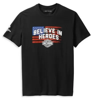 Harley-davidson® Mens Wounded Warrior Black Tee Large • $32.95