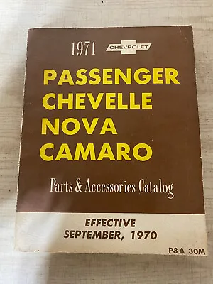 1971 Factory Chevrolet Chevelle Nova Camaro Parts And Accessories Catalog Used  • $94.95