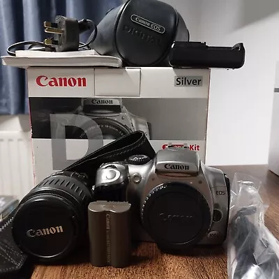 Canon EOS 300D DSLR Camera + Canon 18-55mm Lens Kit + Case Tested Working • £49.99