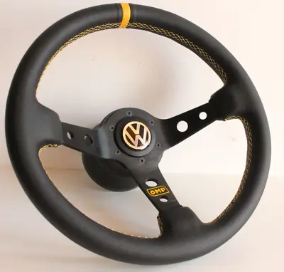 Steering Wheel Fits For VW Deep Dish Leather Golf  Scirocco Mk1 Mk2 Caddy 77-88 • $183.05