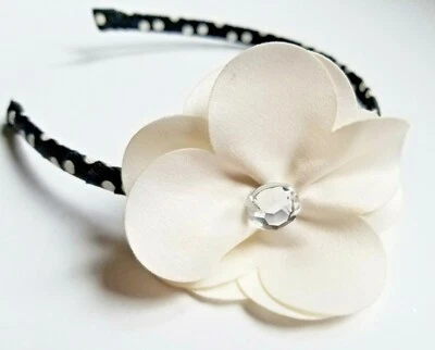 $10.99 • Buy NEW Gymboree BEE CHIC Girls Headband Hair Accessory Black And Ivory Polka Dots 