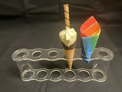 £12.49 • Buy Ice Cream Cone Holder Stand Counter Display Clear Acrylic 6 Cone
