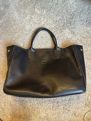 Longchamp Black Leather Shoulder Bag • $100