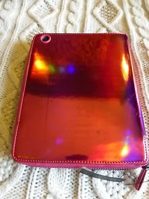 Marc By Marc Jacobs Tablet Case ROSE HOLOGRAPHIC Metallic Zippered  $138 NWT • $39.95