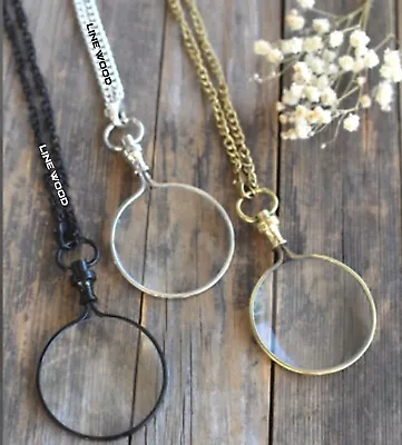 Magnifying Necklace 3pcs Vintage Nautical Pocket Style Monocle Magnifier • $67.50