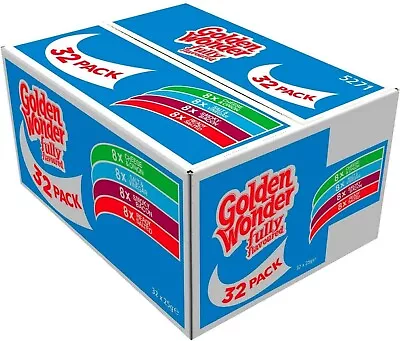 £12.99 • Buy Golden Wonder Fully Flavoured 32 Potato Crisps Packs Mega Value Big Box 32x 25g