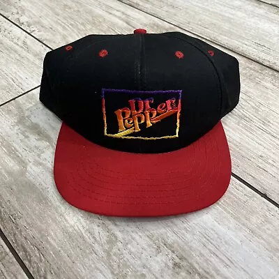 Vintage Dr. Pepper 90’s Rainbow Black HAT Cap Snapback Made In USA  • $18.64