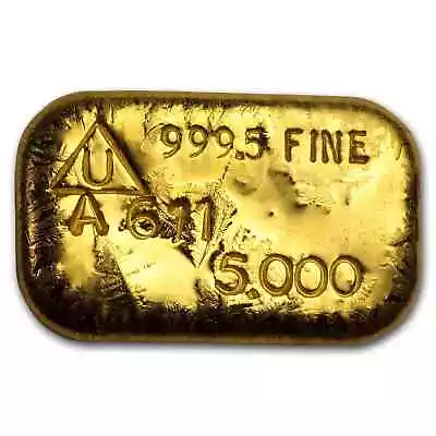 5 Oz Gold Bar - Secondary Market (.9995 Fine) • $12489.69