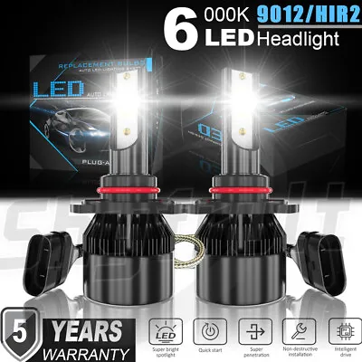 2x 9012 HIR2 LED Headlight Bulbs Conversion Kits 6000K Hi Low Beam Bulb • $16.88