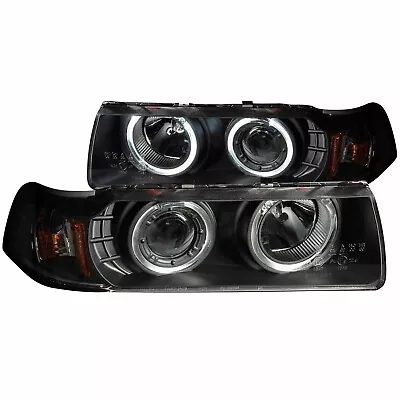 ANZO 121325 Projector Headlights W/ Halo Black For 92-98 BMW 3 Series E36 4DR • $240.95