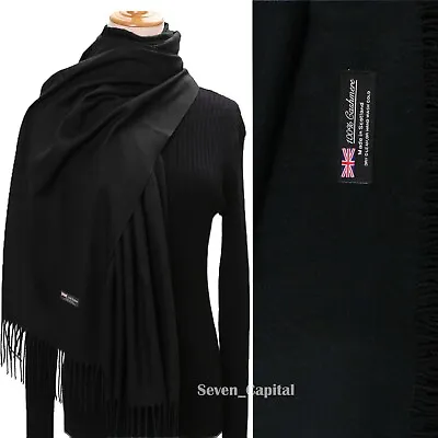 Womens Mens 100% Cashmere Scotland Oversized Blanket Wool Scarf Shawl Wrap Solid • $12.45