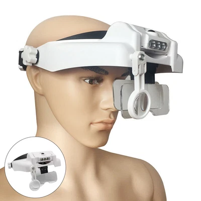 £26.82 • Buy Jewelers LED Visor Head Loupe Bright Illuminated Repair Magnifier With Lens