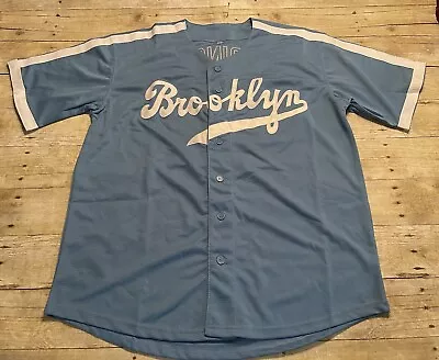 New Jackie Robinson Brooklyn Dodgers Baseball Blue Jersey Stitched Adult Large • $37.95