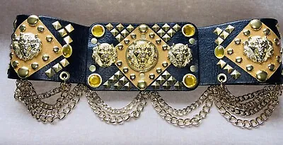 STUNNING BLACK AND GOLD 70s ELVIS STYLE CONCERT BELT IN ANY COLOUR YOU WANT. • $235.22