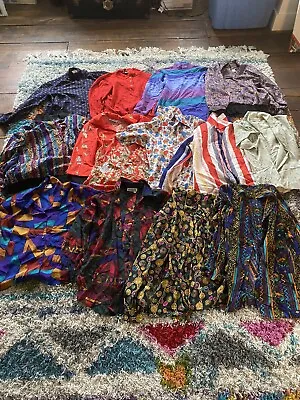 Vintage Woman's Clothing Lot 13 Pieces Button Downs Pullovers . 80s 90s • $110