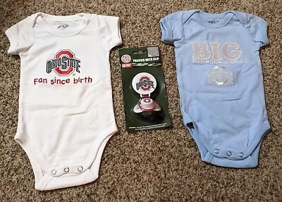 Ohio State OSU Buckeyes Baby Boy One Piece Embroidered Jumper 3 Months  Pacifier • $12.99