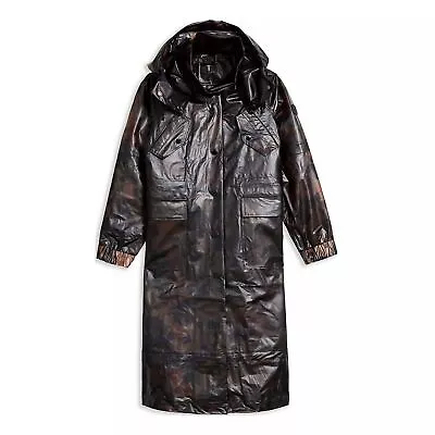 TED BAKER Rosalei Brown Translucent Hooded Printed Rain Mac Coat (3) UK12 BNWT • £22