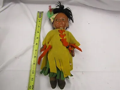 VINTAGE DOLL Black American Indian Doll Madame Hendren FELT OUTFIT 11 INCH BOY • $34.87