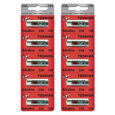 Toshiba A23 Battery 12Volt 23AE 21/23 GP23 23A 23GA MN21 (10 Batteries) • $9.99