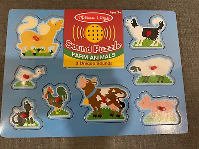 Melissa & Doug Farm Animals Sound Puzzle 8 Pieces New  Sealed • $16.90