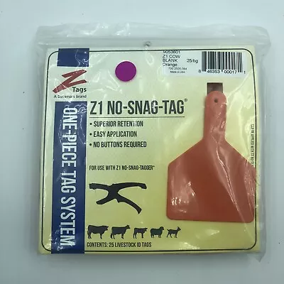 Z Tag Blank Cow ID Tag Orange 25/pk • $37.95