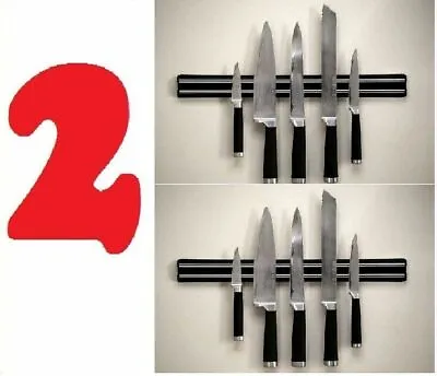 2x Magnetic Knife Holder Wall Mounted Strip Storage Racks Kitchen Utensil Holder • £8.96