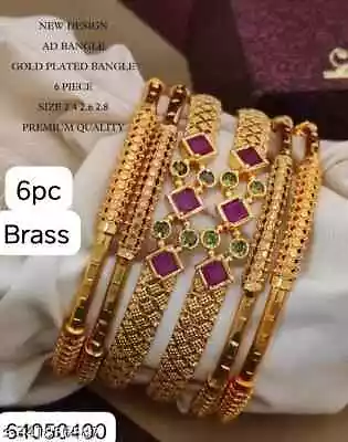 Bollywood Bride Gold Plated Meenakari Indian  Fashion Jewelry Women Bangles Set • $20.89