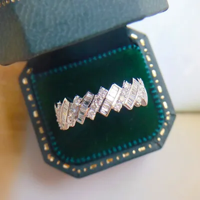 $2.35 • Buy Fashion Women 925 Silver Filled Ring Cubic Zircon Wedding Jewelry Gift Sz 6-10