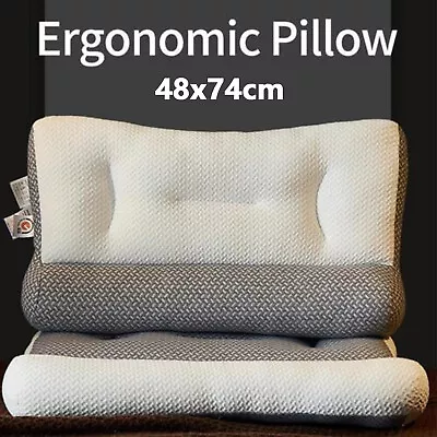 Cervical Memory Foam-Pillow For Neck Shoulder Pain Ergonomic Orthopedic 48x74cm • £9.99