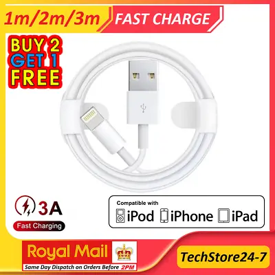 £3.49 • Buy Apple IPhone Fast Charger Sync USB Cable For 5 6 7 8 X XS XR 11 12 13 Pro IPad