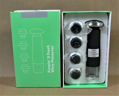 $15.99 • Buy Vacu Vin Wine Saver Pump With 4 Bottle Stoppers By Vremi New And Sealed 