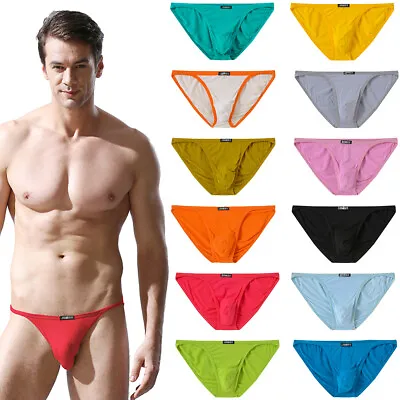 Men's Underwear Briefs Bamboo Breathable Soft TAGLESS Sexy Bikini 12 Colors • $7.26