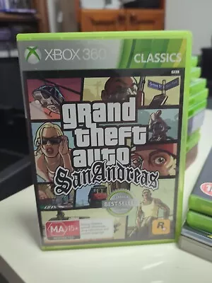 GTA Grand Theft Auto San Andreas Microsoft Xbox 360 Game Map Included • $40