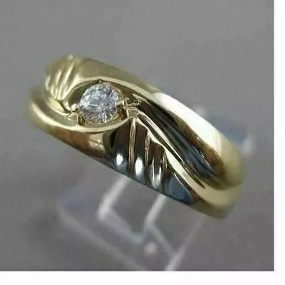 Antique Round Diamond 14k Yellow Gold Ripple Swirl Filigree Mens Ring 7mm #11663 • $809.20