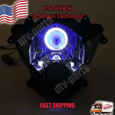 FA Front Headlight HALO Blue Angel Eye Fit For Suzuki 2006-2007 GSXR600/750 Q009 • $269