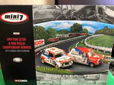 £18.50 • Buy 1/43 Scale CORGI 1999 MINI SE7VEN & MIGLIA TWO CAR DIORAMA SET MINT/BOXED/CERT.