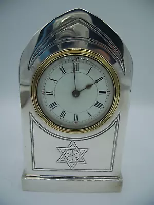 Superb Antique Sterling Silver 8 Day Mantel Clock-star Of David Judaica 1907 • $1151.87