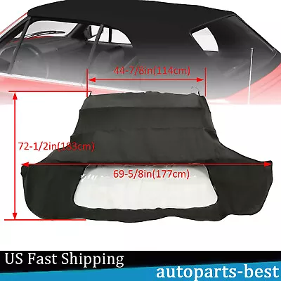 Black Convertible Soft Top With Clear Plastic Window For BMW E30 E36 325i 318i • $215.99