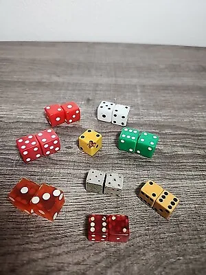 Vintage Dice Lot Of 17 Rolling Craps Green Silver Red Ivory • $34.99