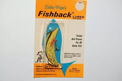 Old Eddie Pope's Pope Fishback Lures 3/8oz Yellow Metallic Fb401 Crankbait • $9.95