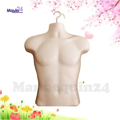 $35.61 • Buy Dress Body Torso Male Mannequin Form Men Clothing Display JERSEY SHIRT - FLESH