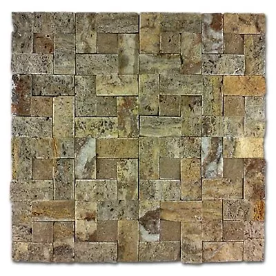 Target Scabos/Light Travertine Mosaic Split Face 12x12 • $7.59