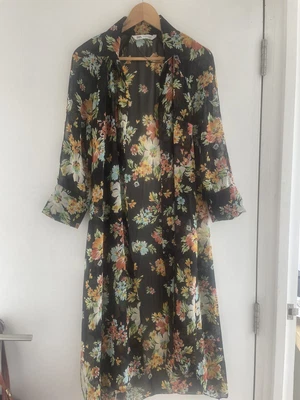 £9.99 • Buy Kaftan Style Dress Cover Sheer Flower Festival Xs 8 10