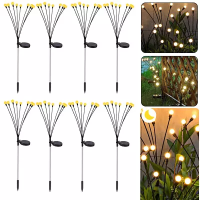 Solar Powered 8 LED Firefly Light Swaying Lamp Outdoor Garden Landscape Decor • $9.99